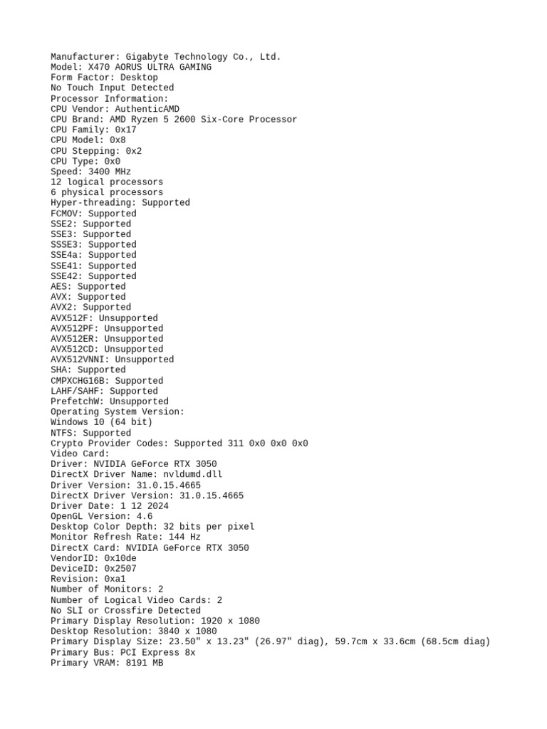 Pc specs PDF