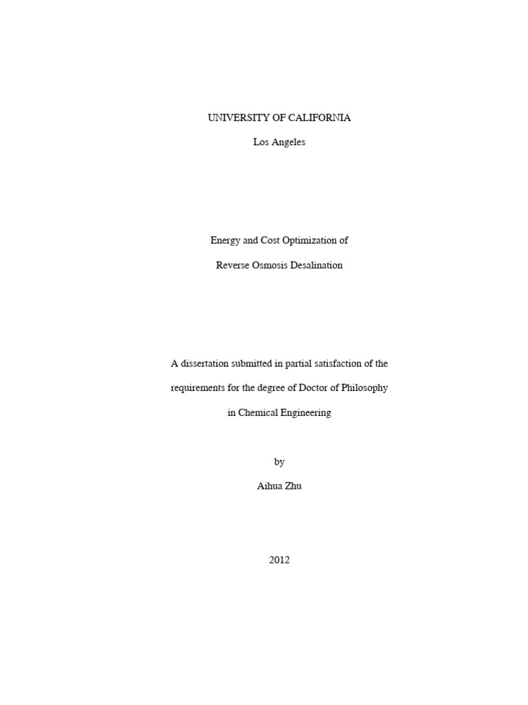 Dissertation Zhu Final Pdf Membrane Desalination