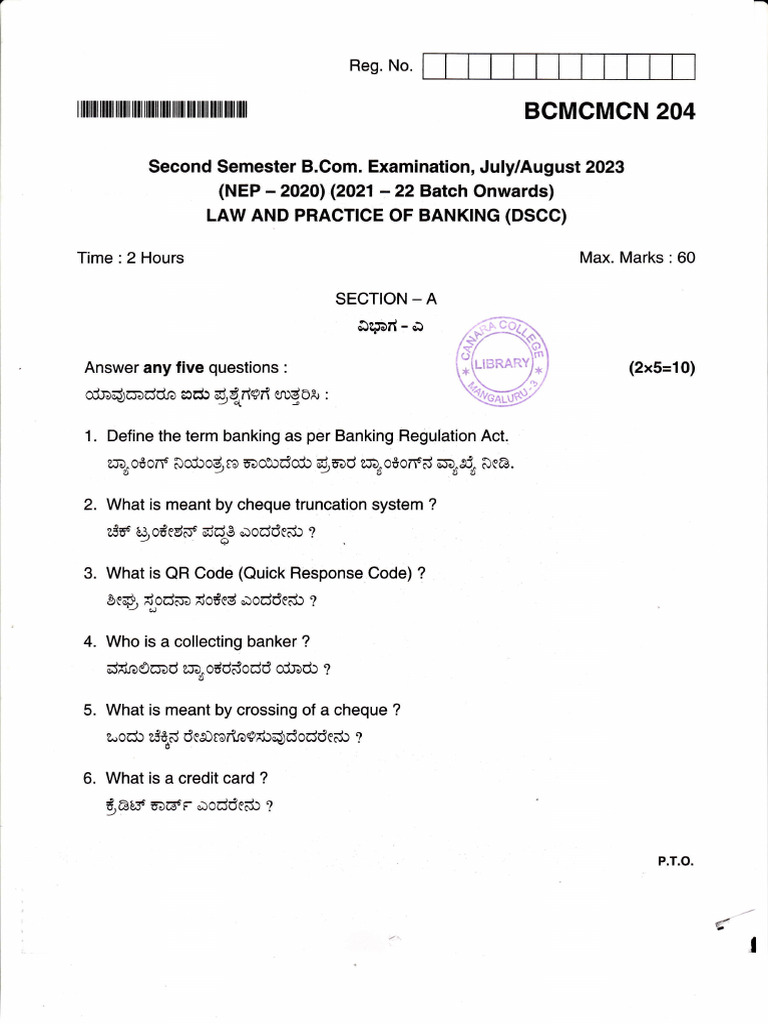 Banking Law Notes for B.Com 2nd Sem | PDF | Banks | Institutional Investors