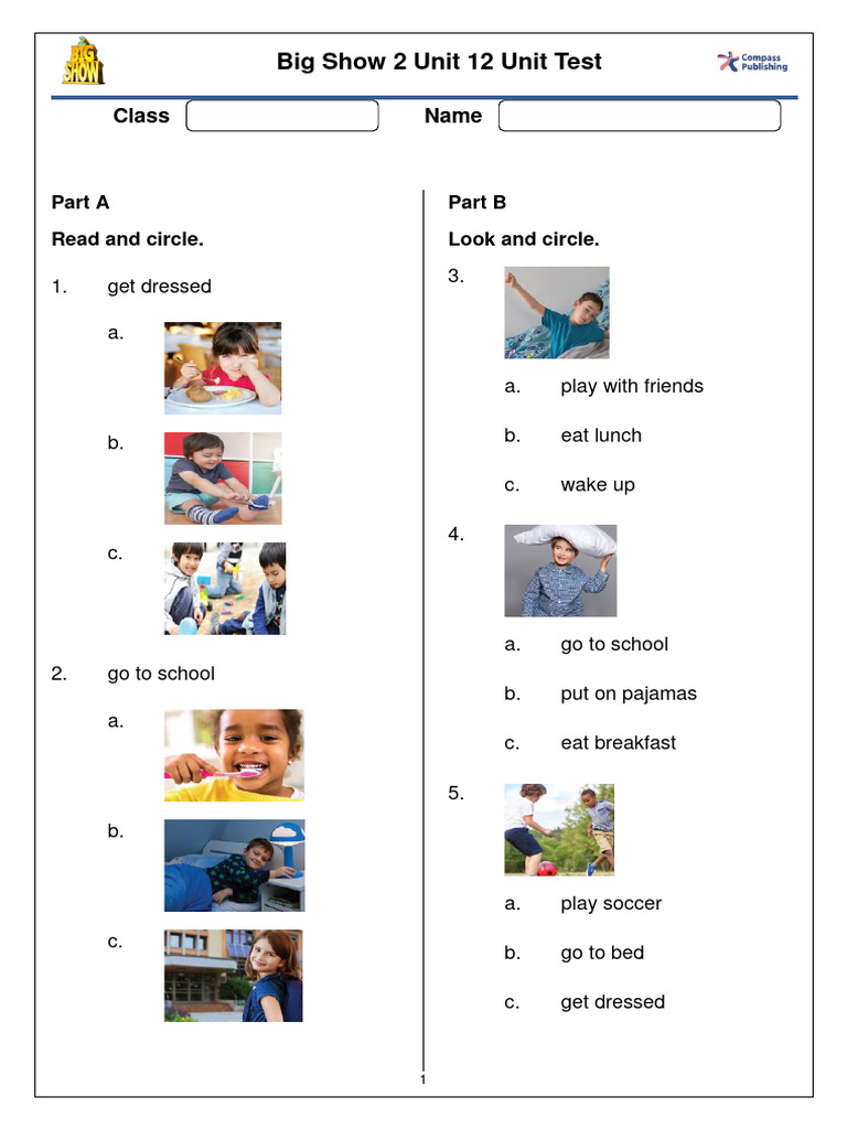 Big Show 2 Unit 12 Test | PDF | Language Arts & Discipline