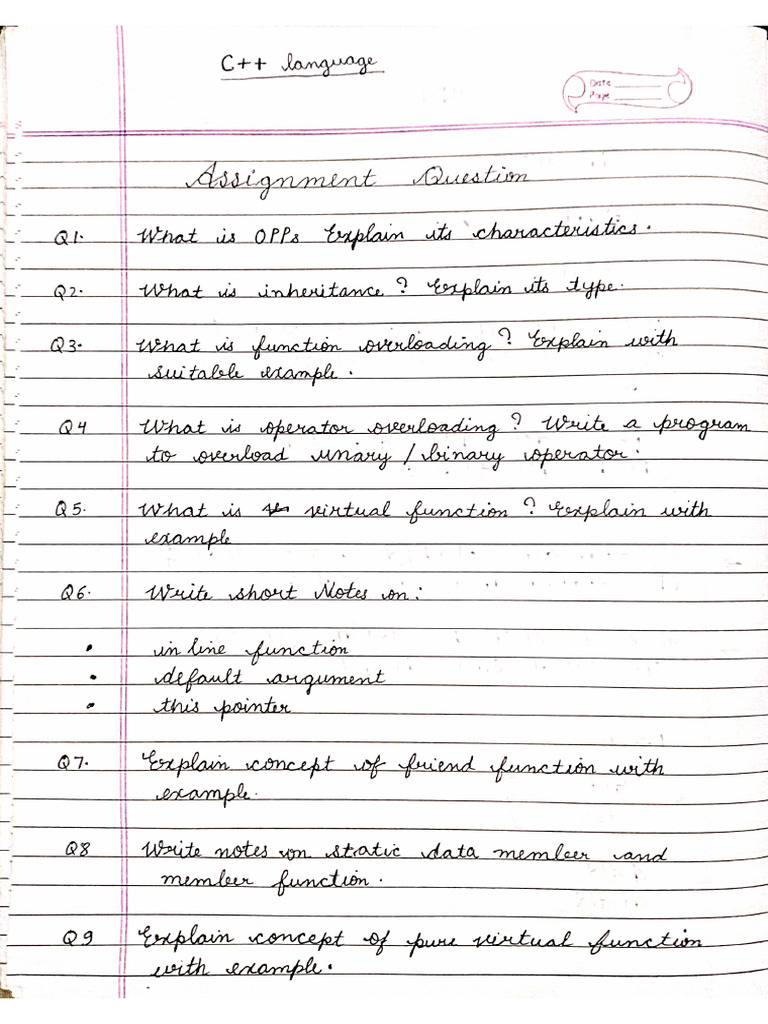 1 Assignment C++ Language | PDF
