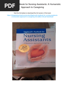 Lippincott's Textbook For Nursing Assistants: A Humanistic Approach To Caregiving. ISBN 1605476358, 978-1605476353