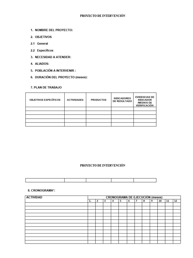 Proyecto de Intervencion | PDF