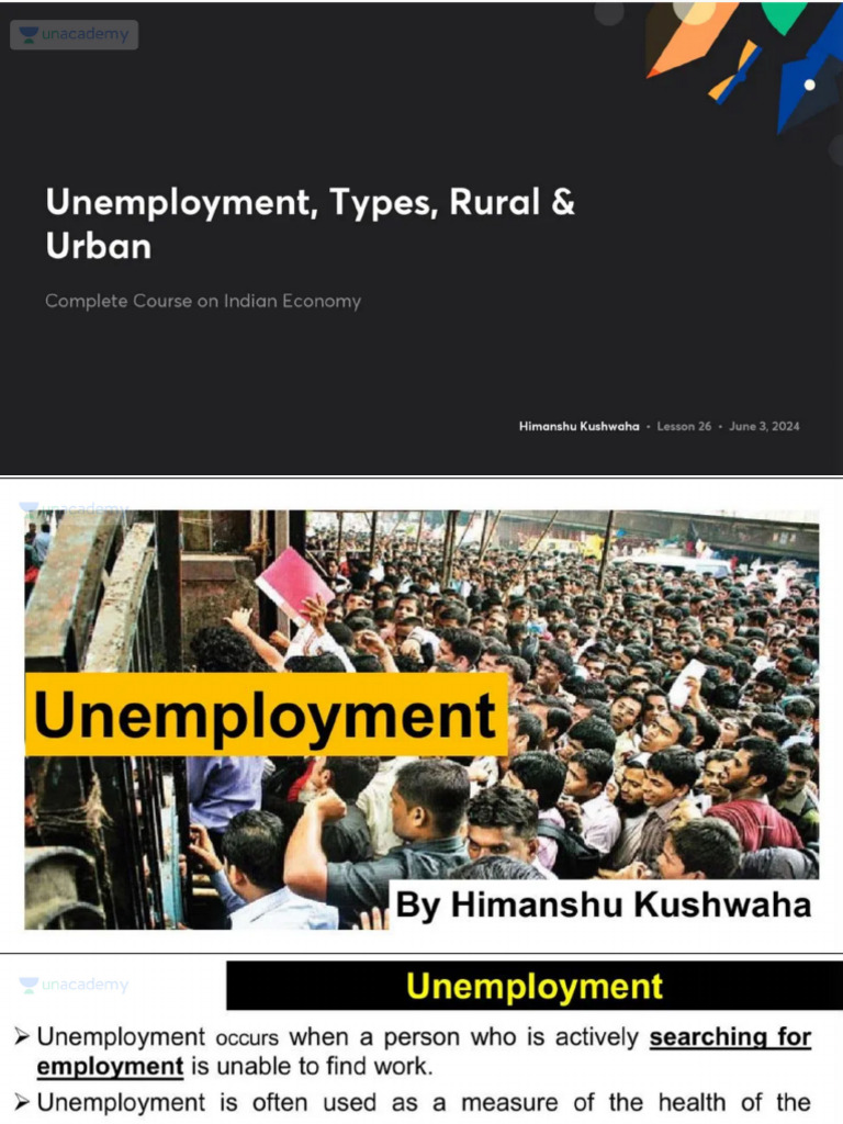 Unemployment in Urban and Rural | PDF