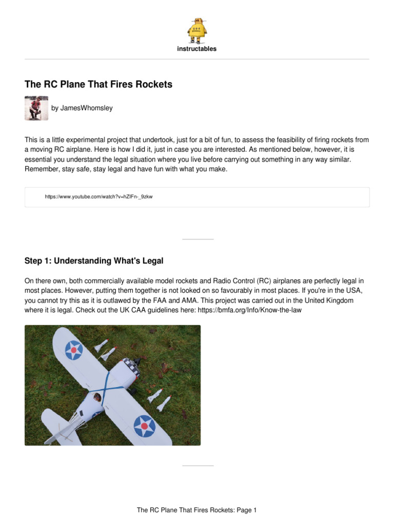 RC Plane with Rocket Launching System | PDF | Rocket | Electrical ...