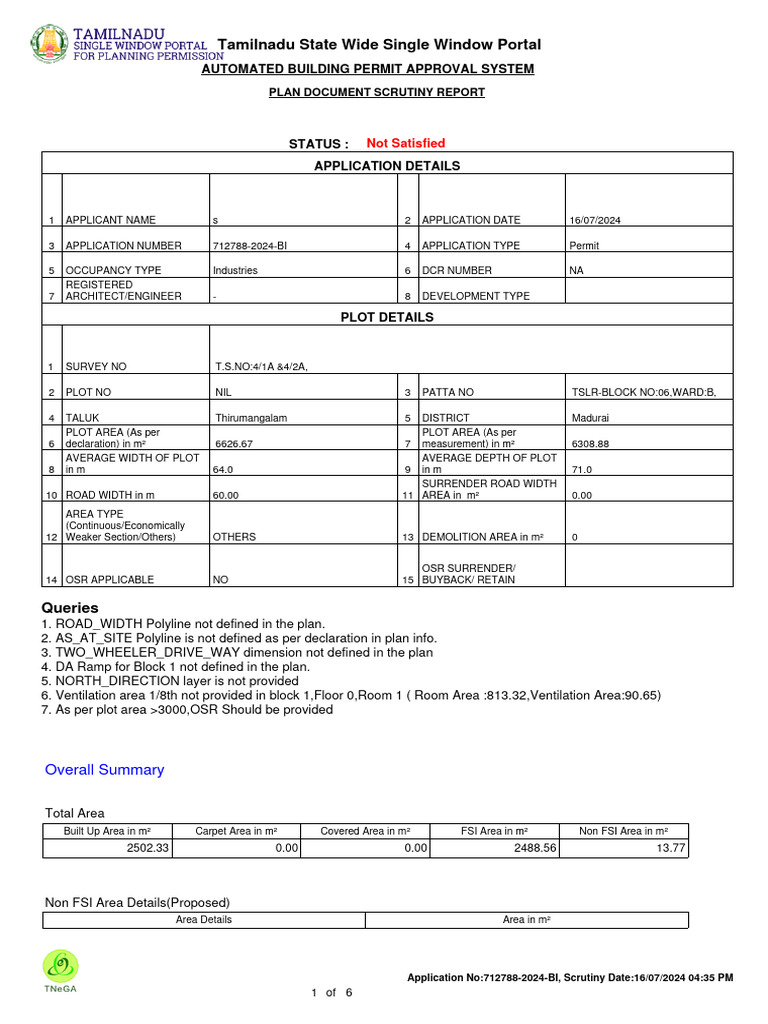 Building Permit Approval Scrutiny Report | PDF | Stairs | Garden Features