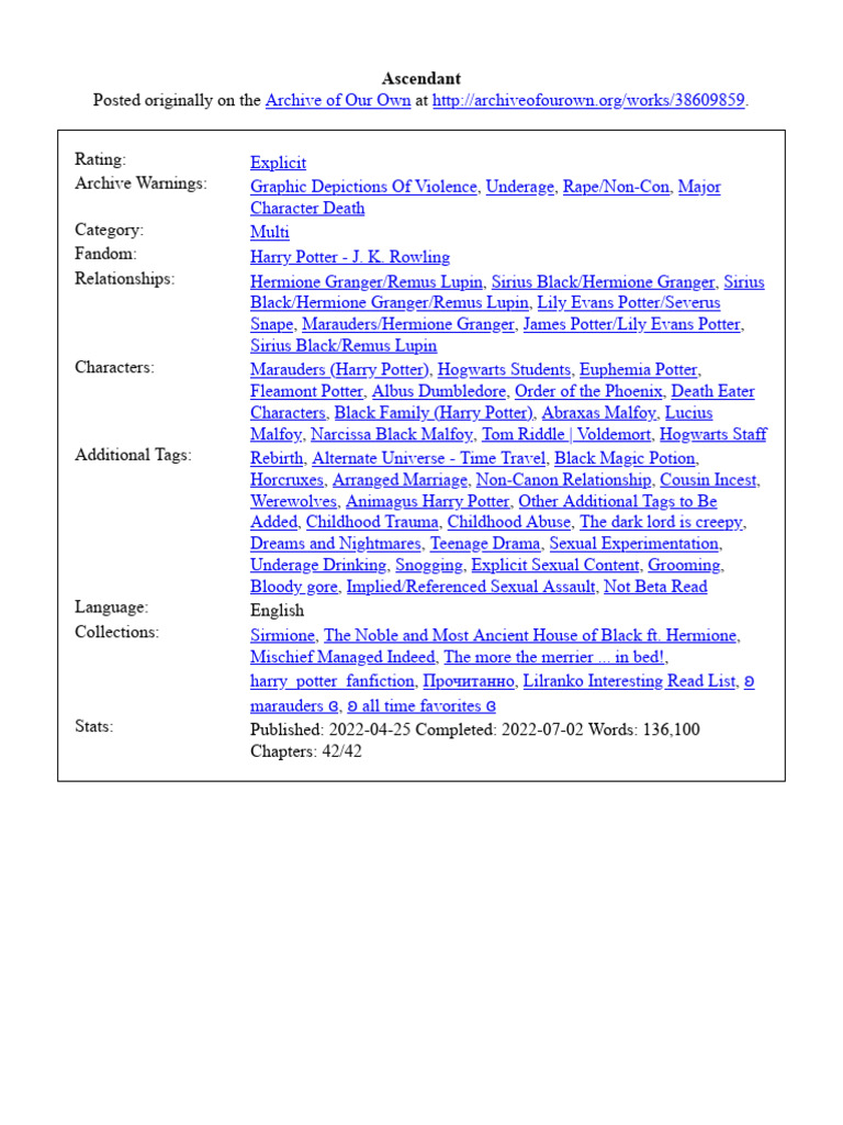 Ascendant Pdf Harry Potter Fantasy Worlds