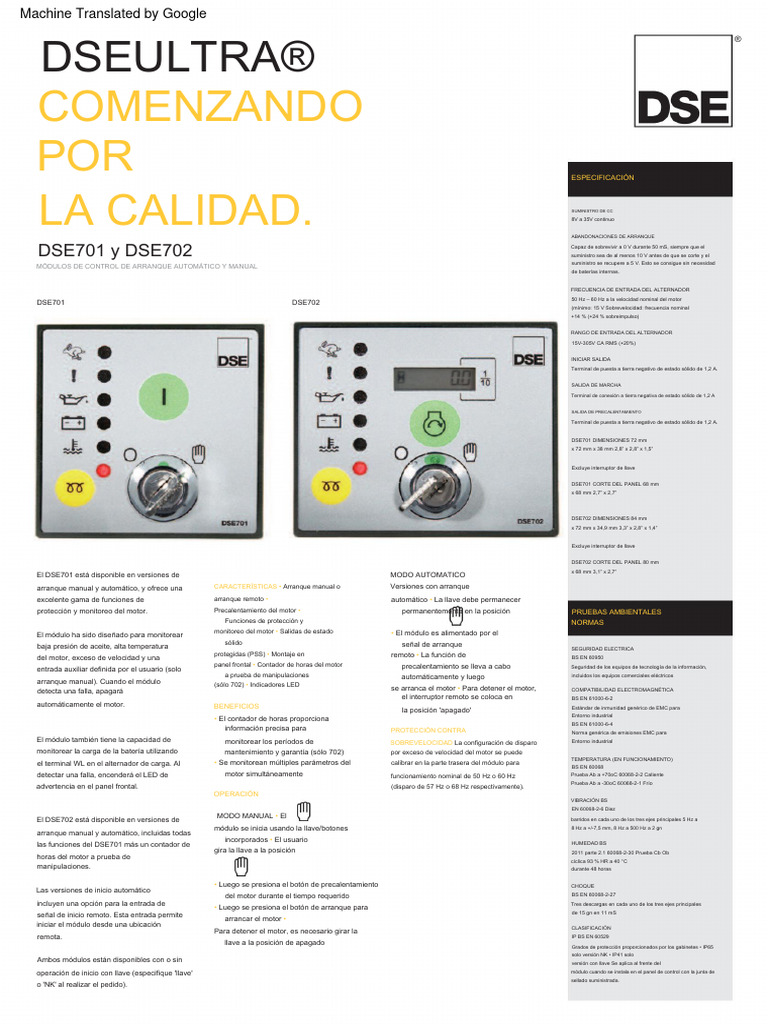 Dse 701 Dse 702 Auto Manual Start Control Modules PDF | PDF ...