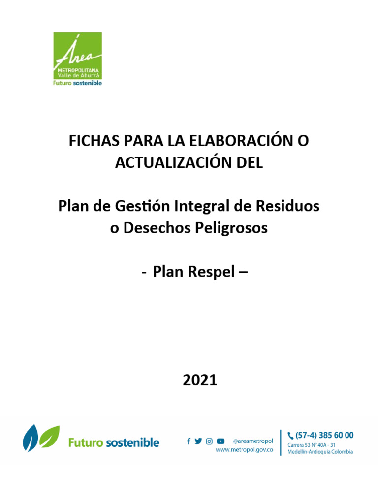 Plan Respel: Gestión de Residuos Peligrosos | PDF | Residuos ...