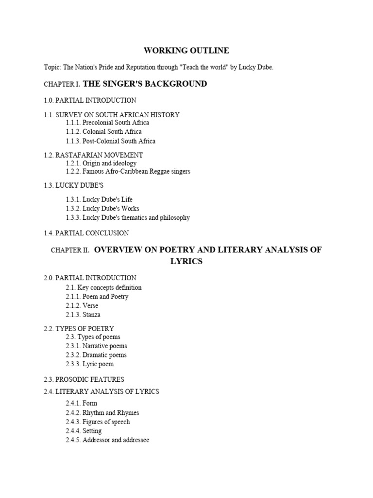 Working Outline Lea | PDF