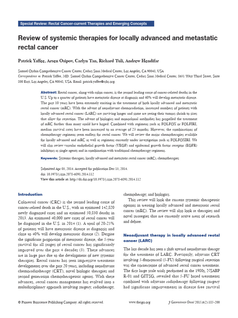 Chemo CR | PDF | Colorectal Cancer | Therapy
