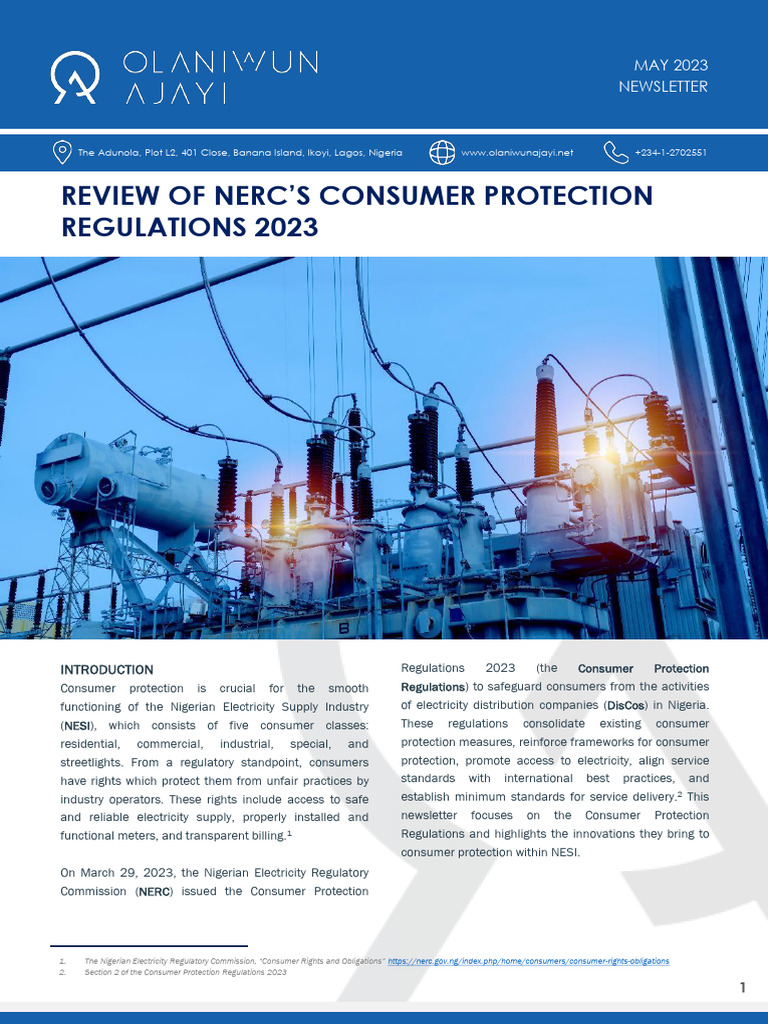 NERC Consumer Protection Regulations 2023 | PDF | Consumer Protection ...