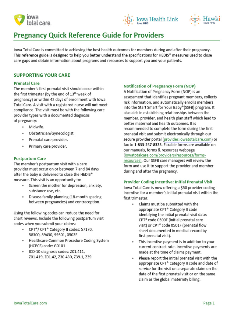 ITC PrvdrPregnancyRefGuide FINAL OB8438 020524 | PDF | Pregnancy ...