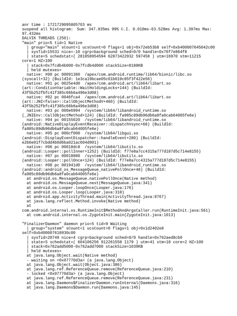 Android Thread Debugging Info | PDF | Java (Programming Language ...