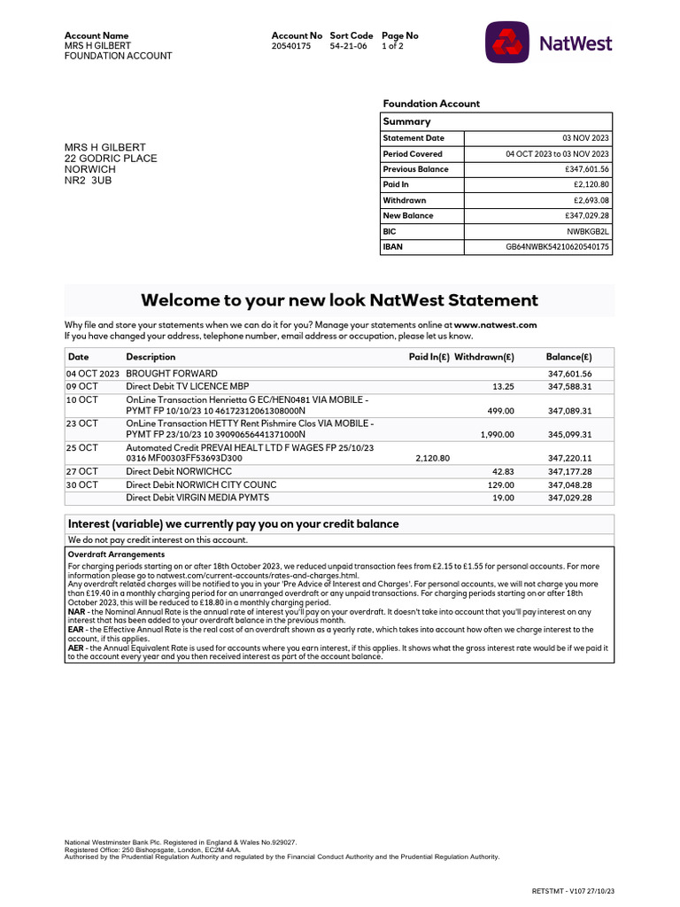 Manage Your NatWest Paperless Statements | PDF | Overdraft | Banks