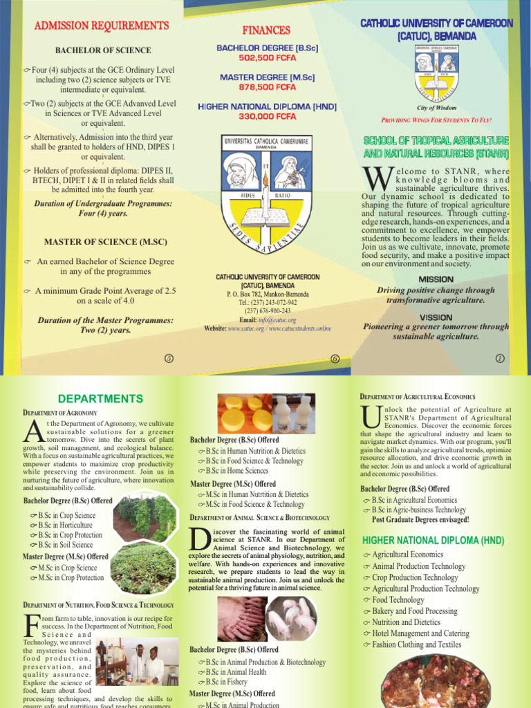 STANR Brochure | PDF | Agriculture | Bachelor's Degree