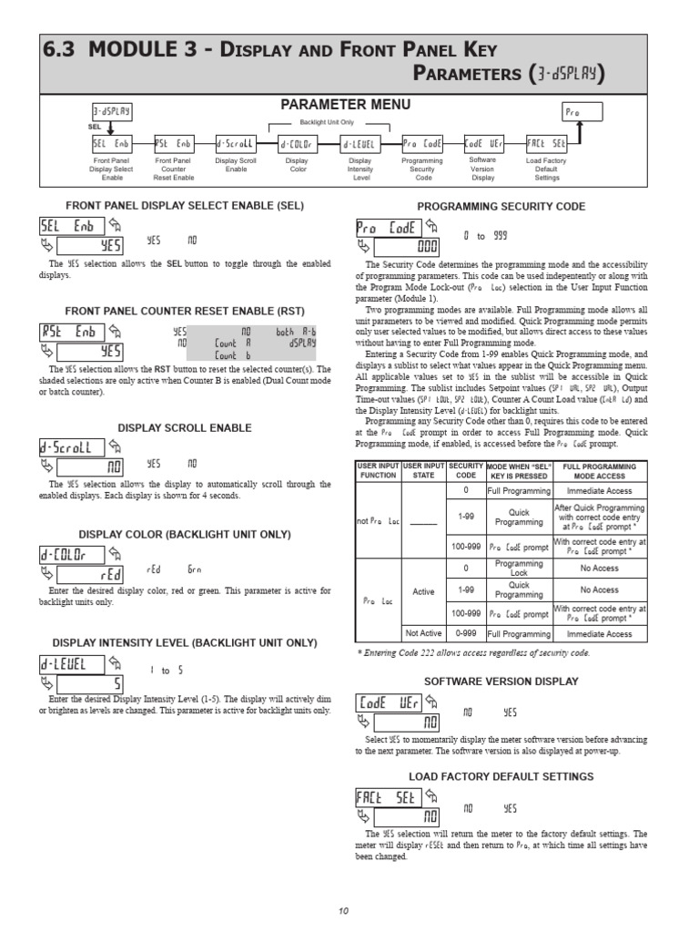 Cub5 Display Parameters | PDF | Parameter (Computer Programming ...