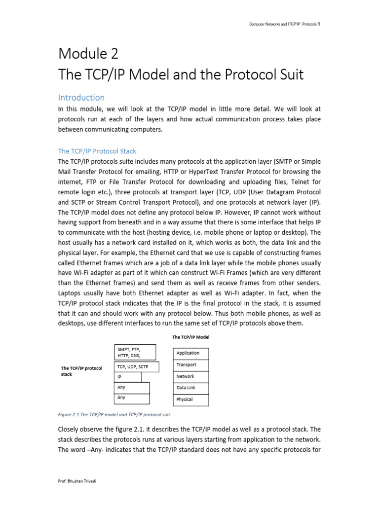 Understanding TCP/IP Protocols and Model | PDF | Internet Protocol ...