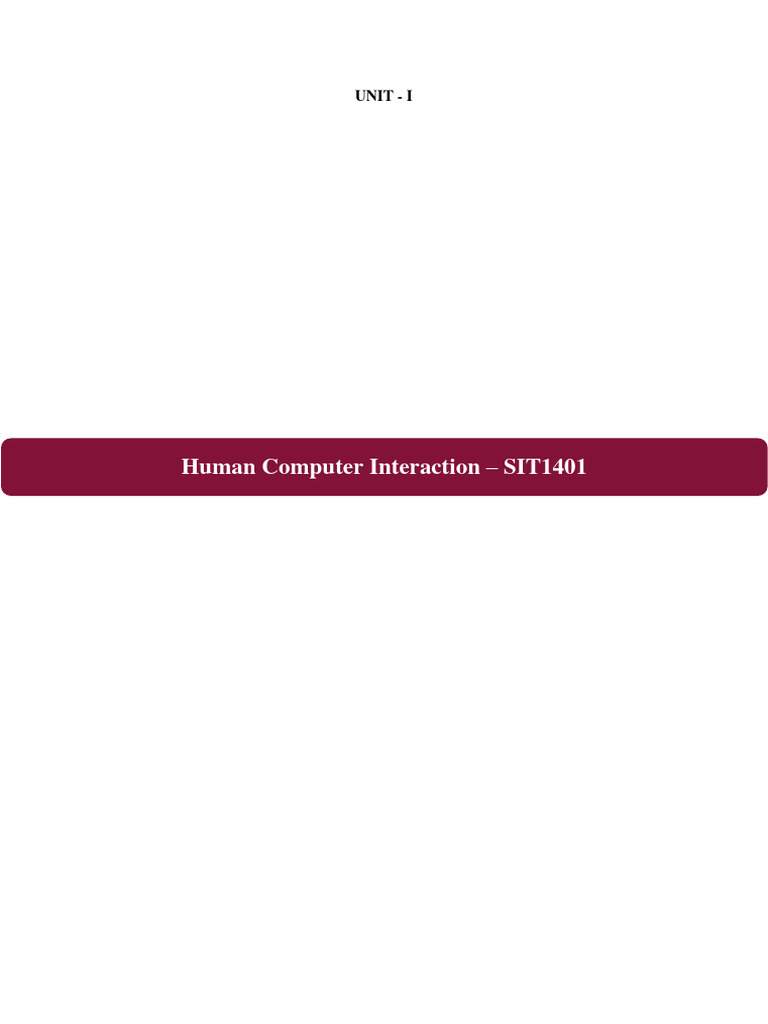 Lecture 1 Foundations of HCI | PDF | Human–Computer Interaction | Ear