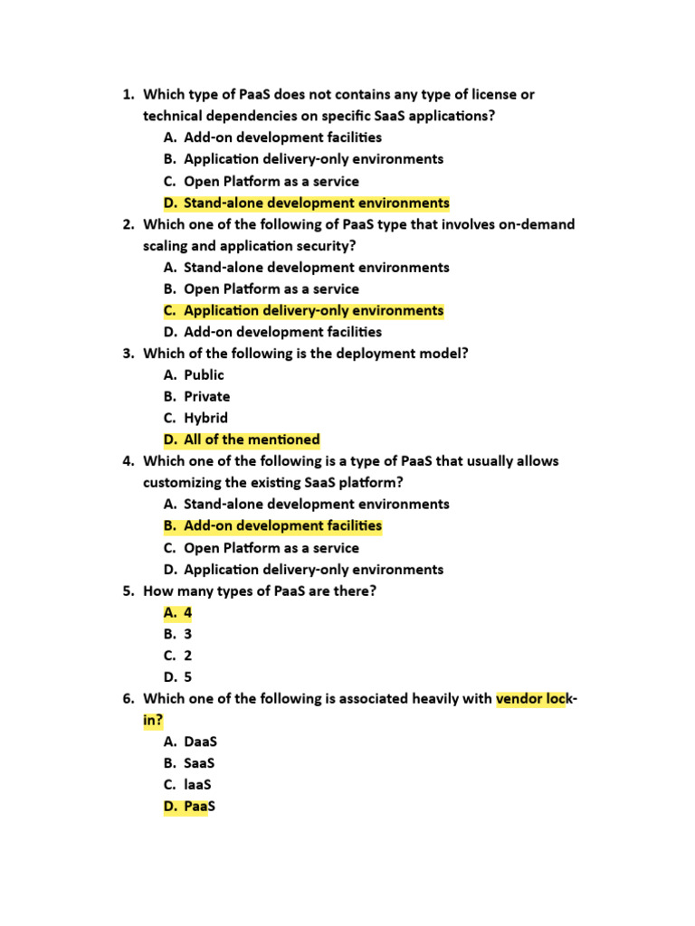 Mcq cloud 1 2 3 4 midterm pdf cloud computing platform as a service