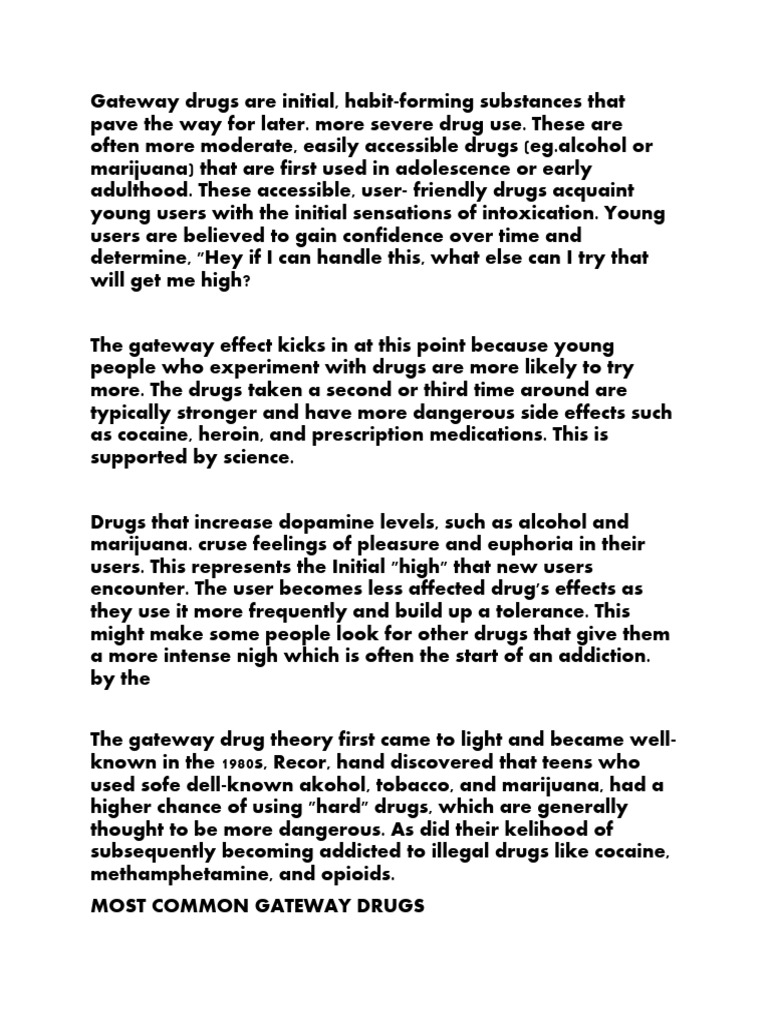 Gateway Drugs | PDF | Substance Abuse | Cannabis (Drug)