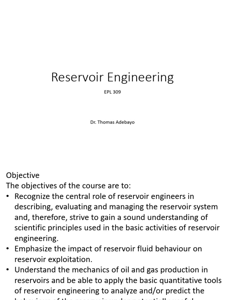 Petroleum Reservoir Engineering Overview | PDF | Petroleum Reservoir ...