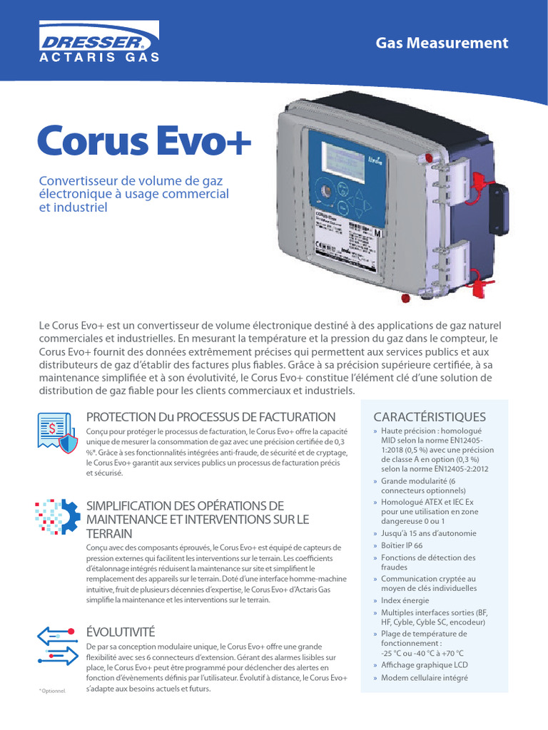 Corus Evo+ : Convertisseur de gaz précis | PDF | Modem