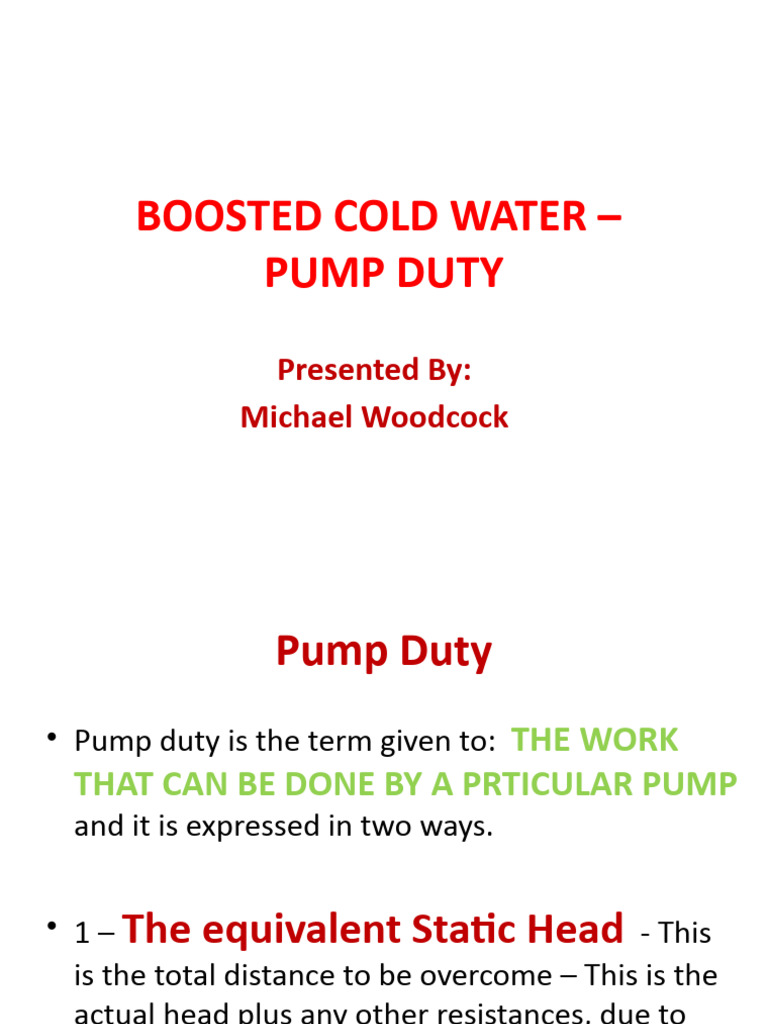 Boosted Cold Water System Overview | PDF | Pump | Water
