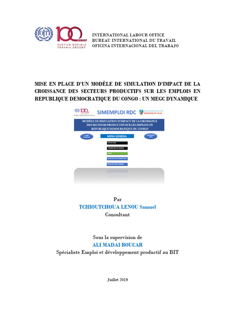 Impact de la croissance sur l'emploi en RDC | PDF | Revenus | Foyer