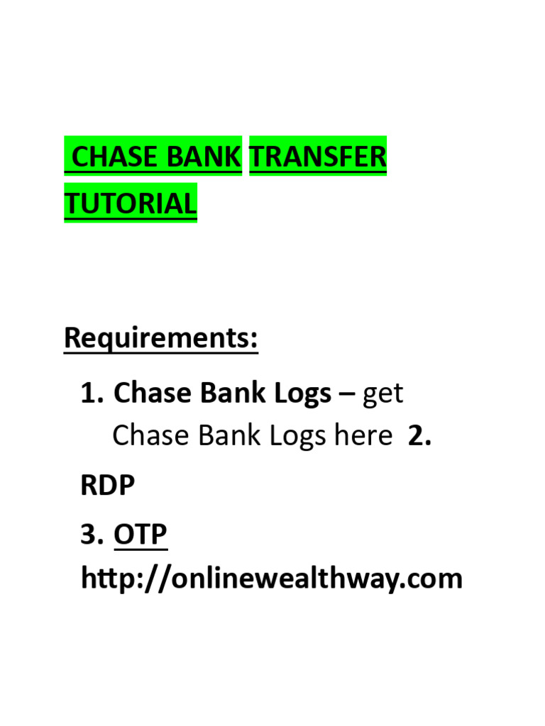 Chase Bank Transfer Tutorial Guide | PDF | Finance & Money Management