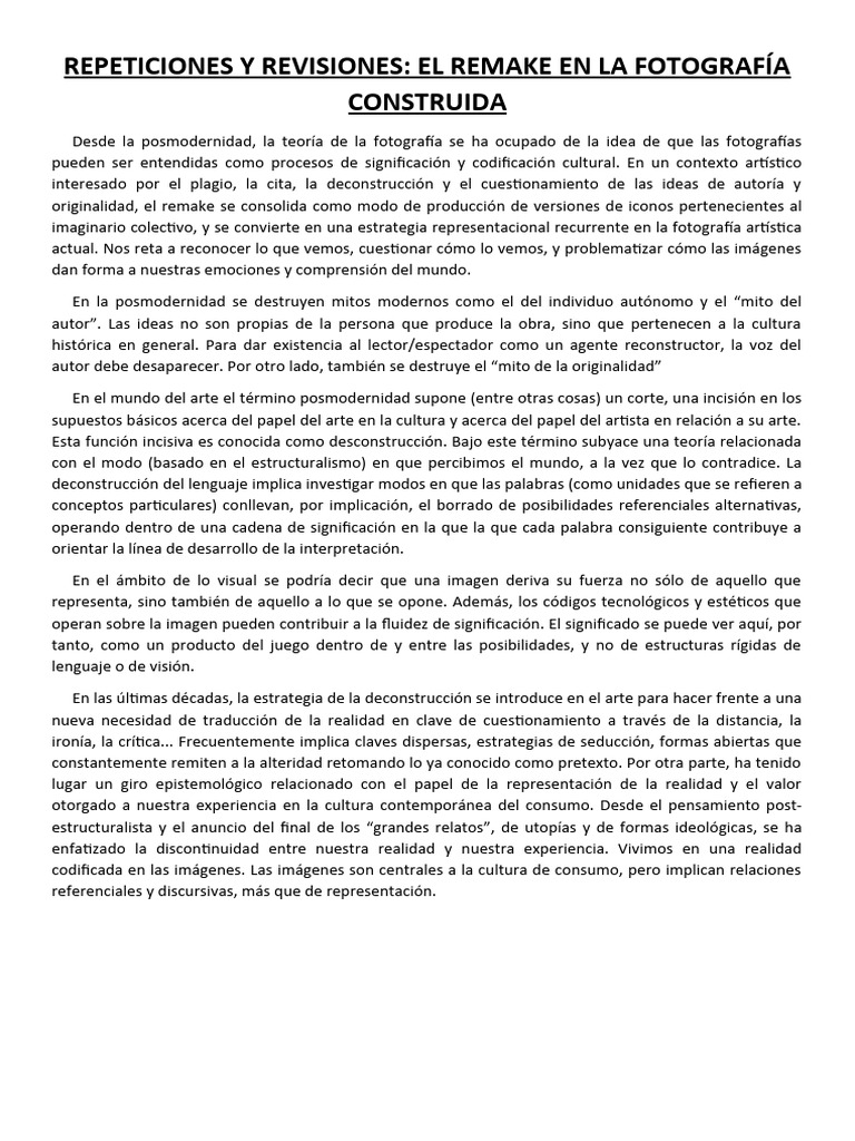 Remake Pictorico | PDF | Imagen | Realidad