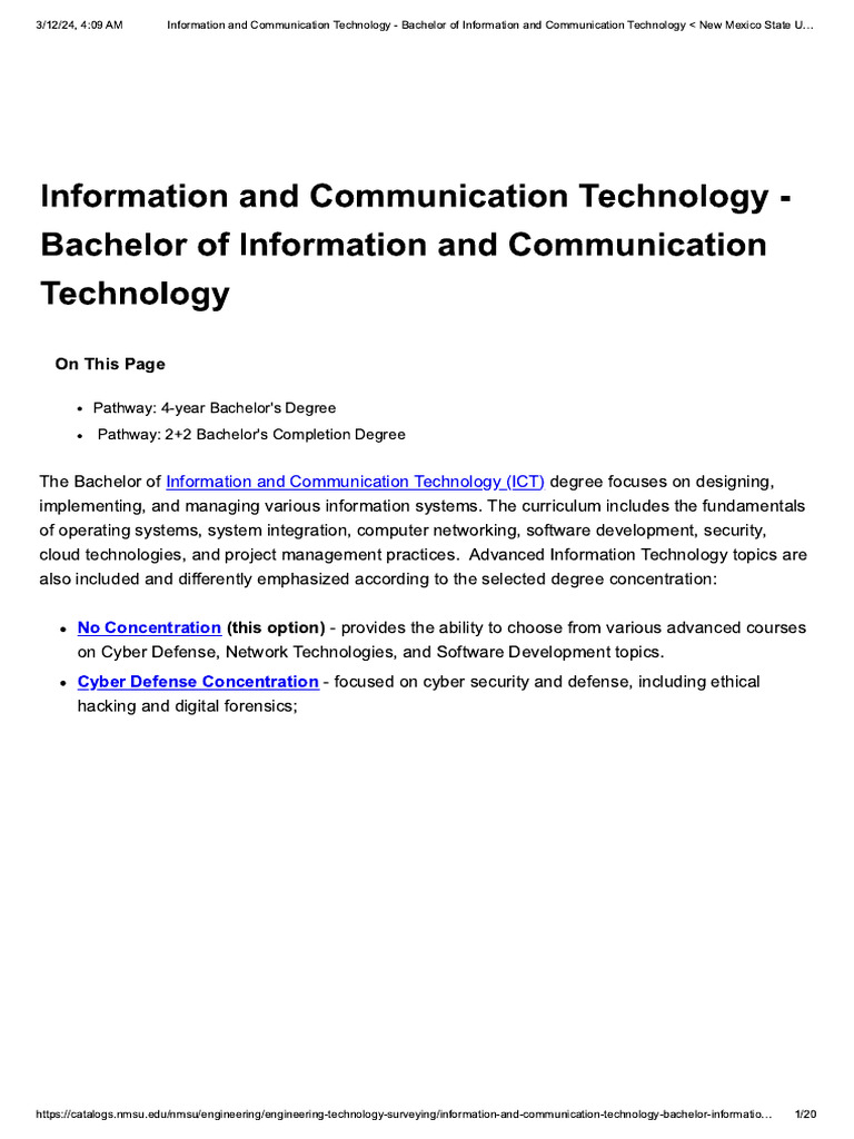 Information and Communication Technolog.. Part 2 | PDF