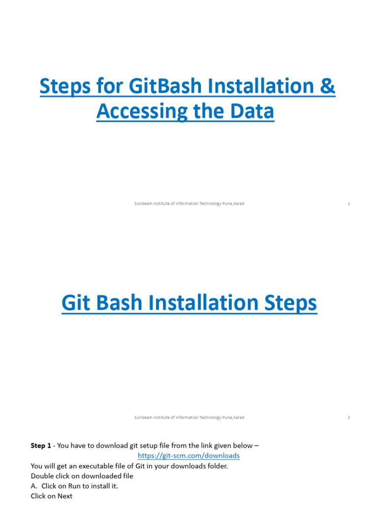 Git Bash Setup Guide for Students | PDF | Software Engineering ...