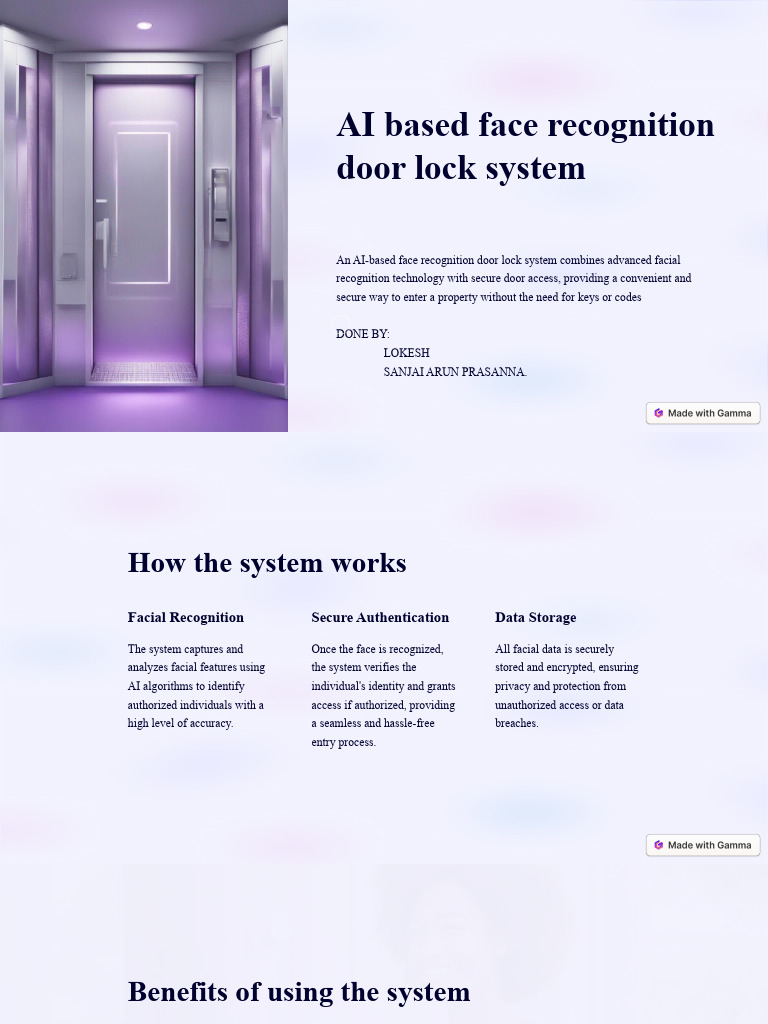 Introduction To AI Based Face Recognition Door Lock System | PDF ...