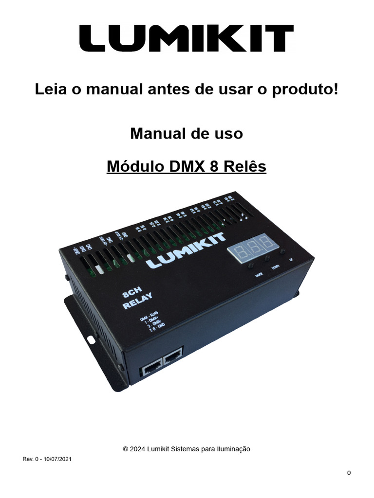 Manual do Módulo DMX 8 Relês | PDF | Relé | Rede elétrica