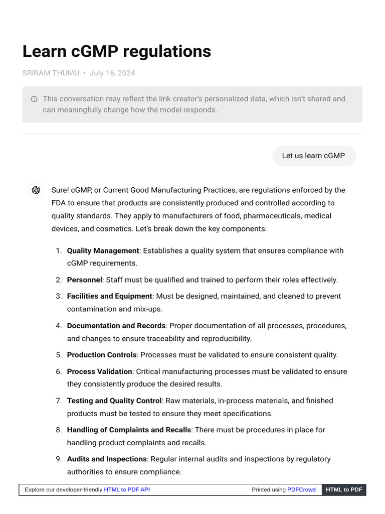Learn cgmp regulations pdf quality management system verification