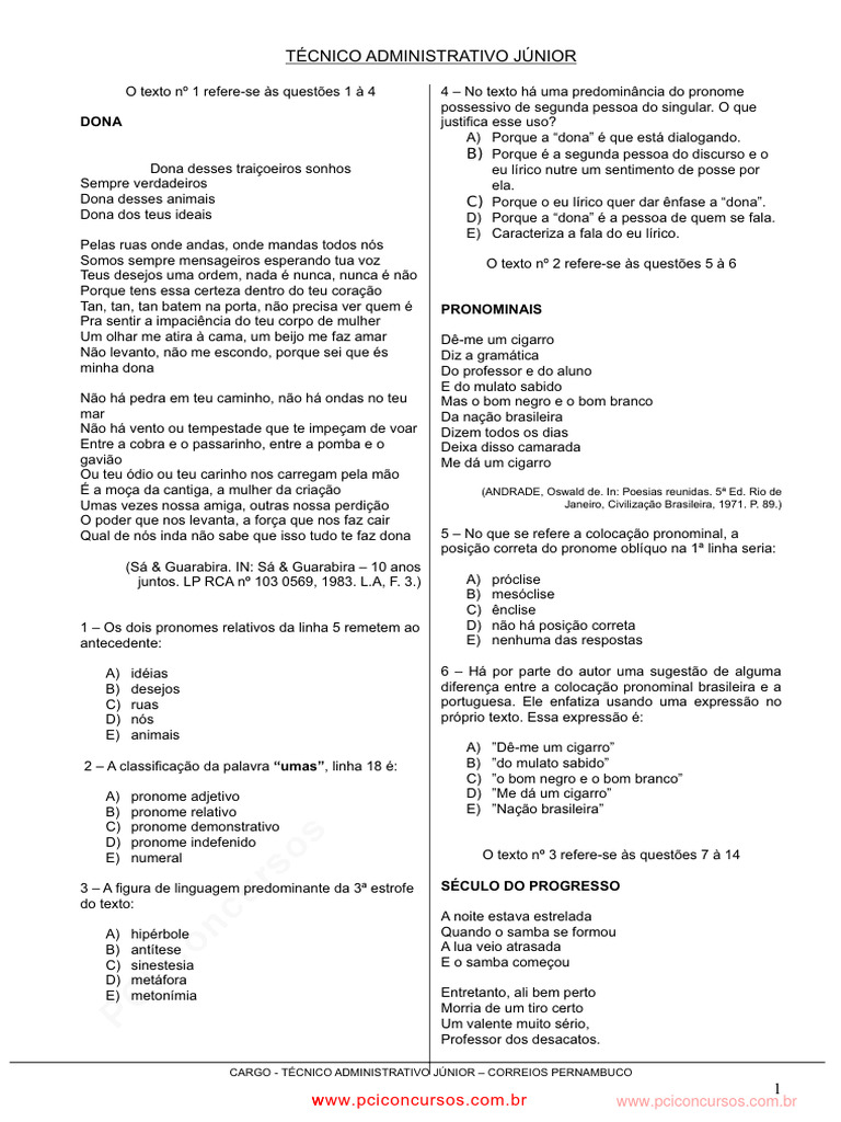 Prova Tec Adminstrativo Junior | PDF