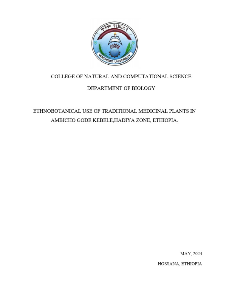 Ethnobotanical Study in Hadiya Zone | PDF | Traditional Medicine ...