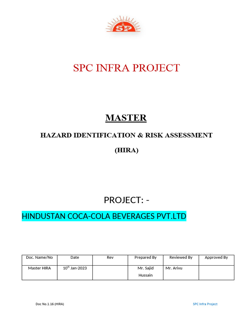 SPC Infra Project HIRA Overview | PDF | Risk | Risk Assessment