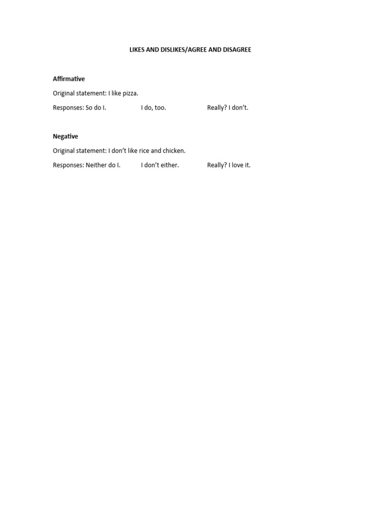 Intern Conv Likes and Dislikes | PDF
