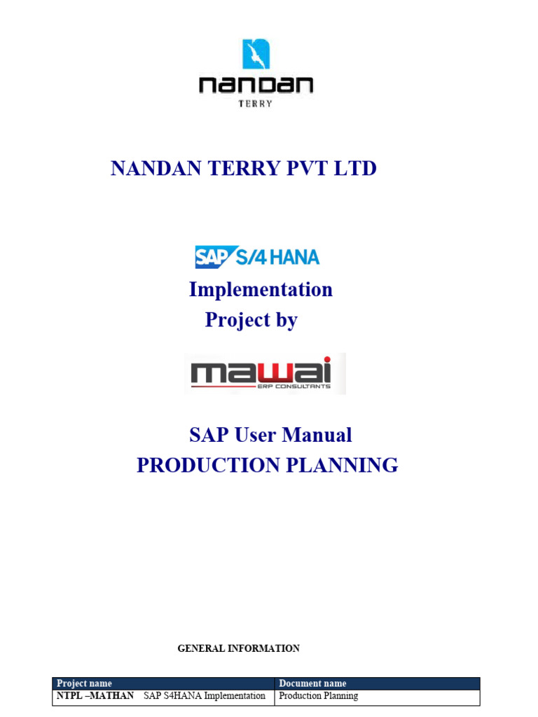 NTPL SAP PP User Manual Guide | PDF | Database Transaction | Menu ...