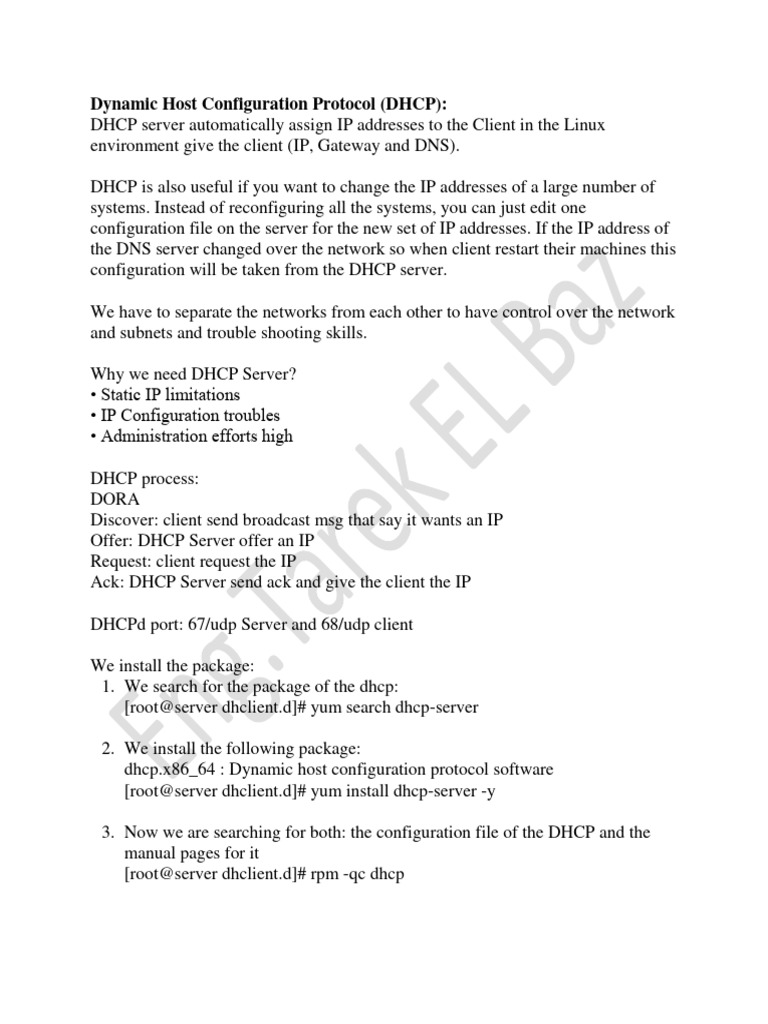 DHCP Server Setup in Linux Guide | PDF | Ip Address | Computer Networking