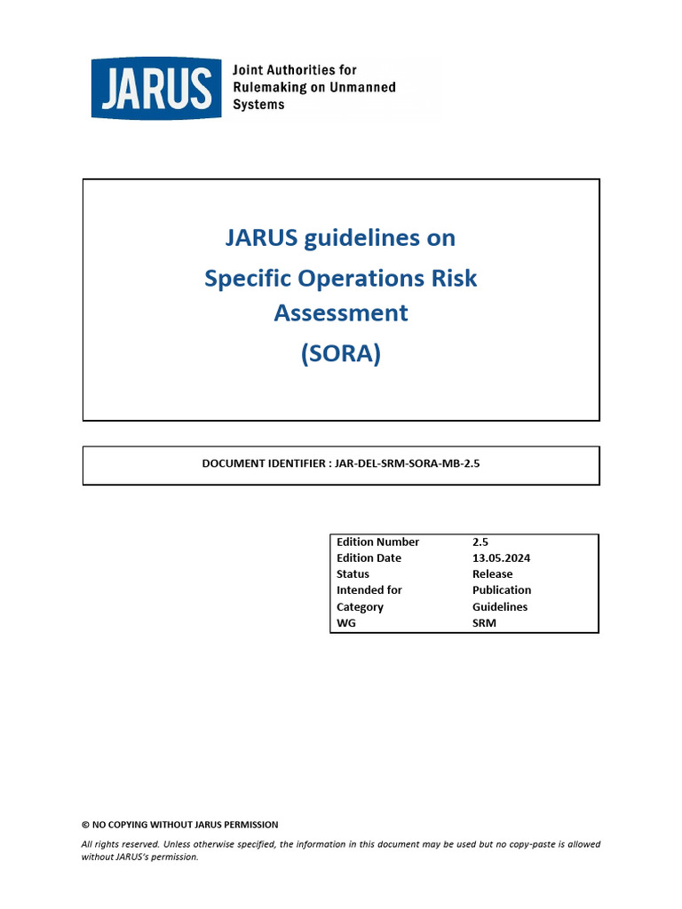JARUS SORA Risk Assessment Guidelines | PDF | Risk | Risk Assessment