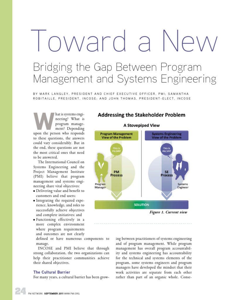 Bridging The Gap Between PM & Sys Eng | PDF | Systems Engineering | Mindset
