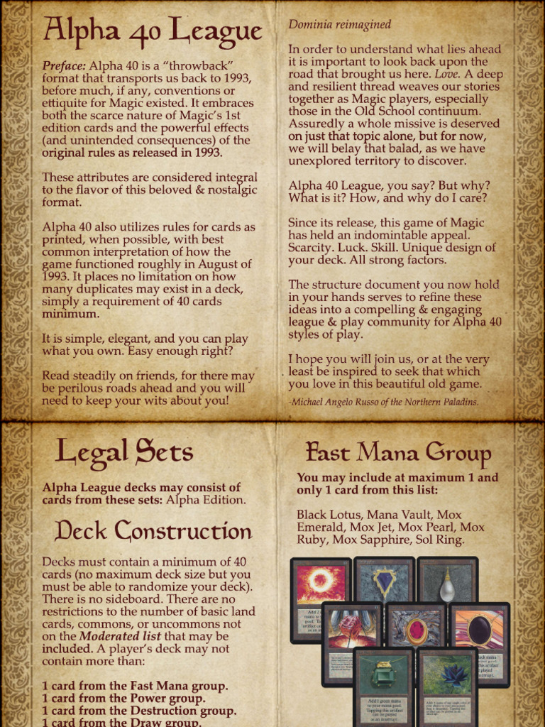 Alpha 40 League | PDF