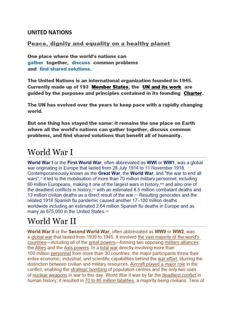 Overview of the United Nations Structure | PDF | United Nations ...