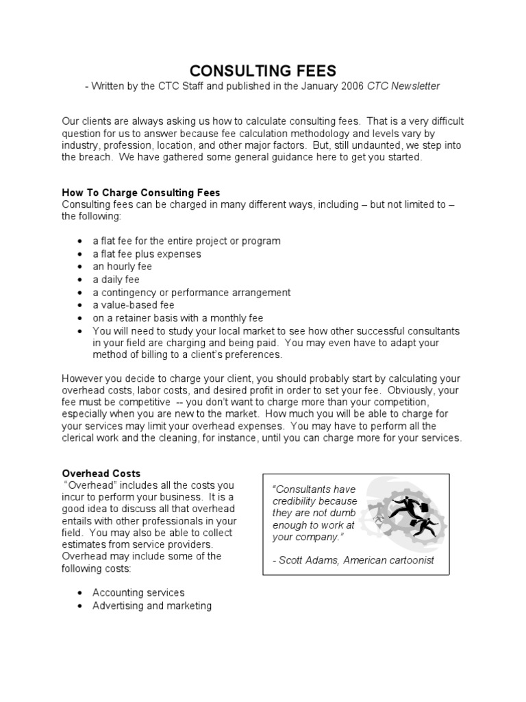 Consulting Fees Consultant Fee