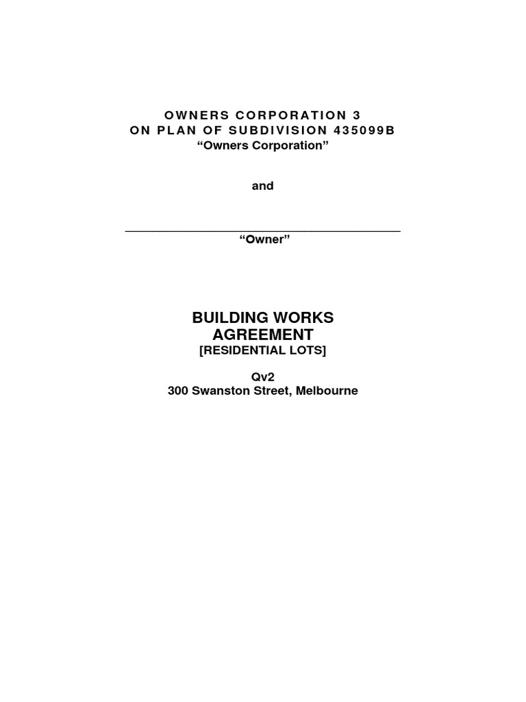Building Works Agreement - Updated Final | PDF | Indemnity | Civil Law ...