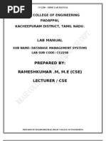 Cs2258 Dbms Lab Manual