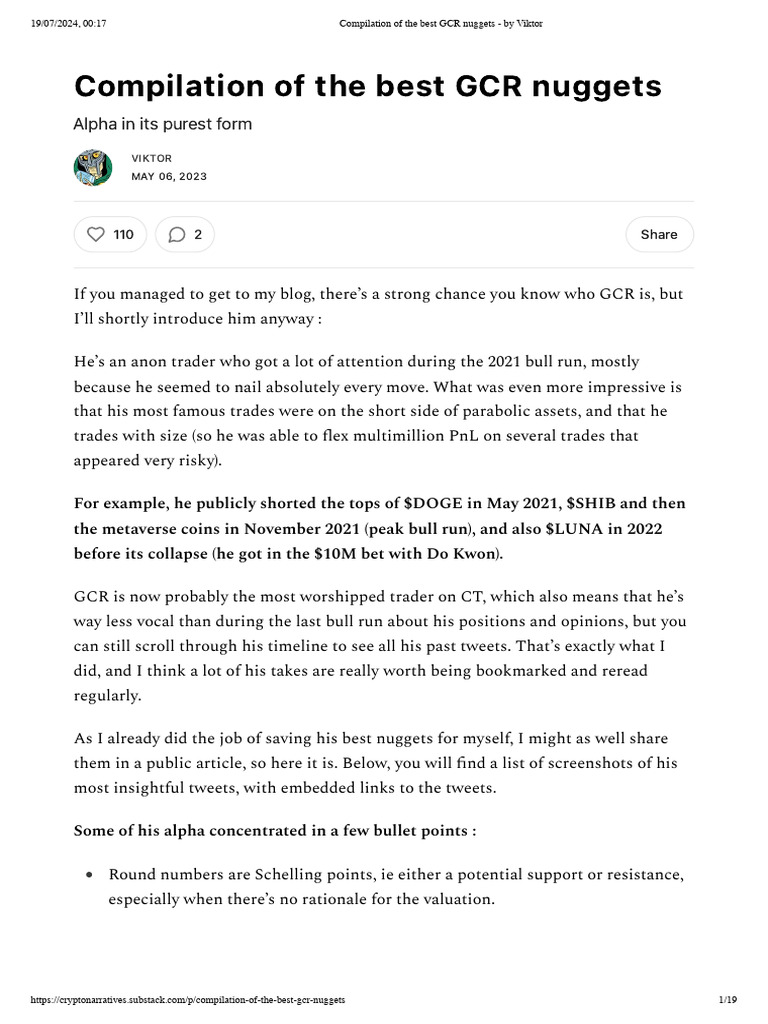 GCR Nuggets Compilation by Viktor | PDF | Market Trend